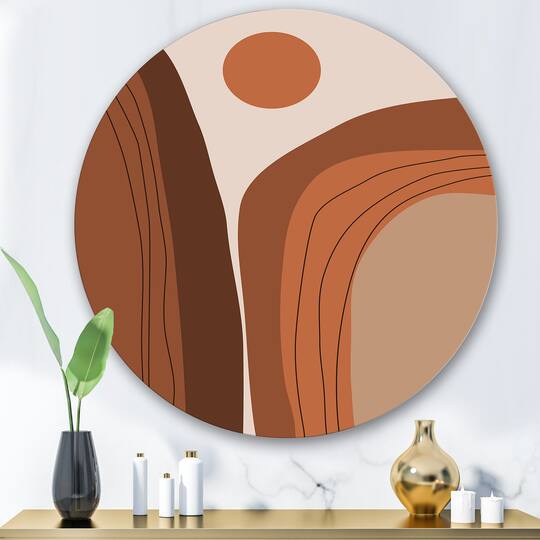 Designart - Abstract Terracotta Sunset Mountain Landscape